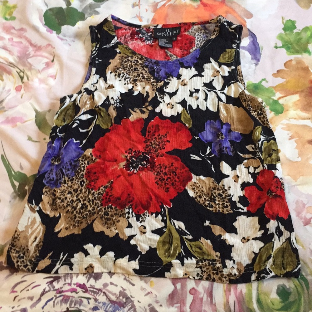 Vintage Floral Sleeveless Top